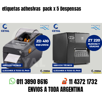 etiquetas adhesivas pack x 5 Despensas