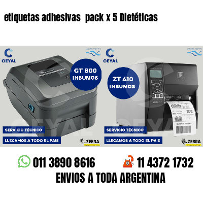 etiquetas adhesivas pack x 5 Dietéticas