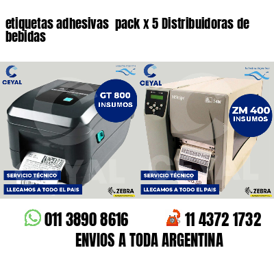 etiquetas adhesivas  pack x 5 Distribuidoras de bebidas