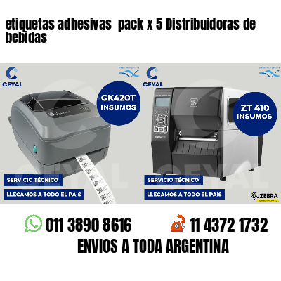 etiquetas adhesivas pack x 5 Distribuidoras de bebidas