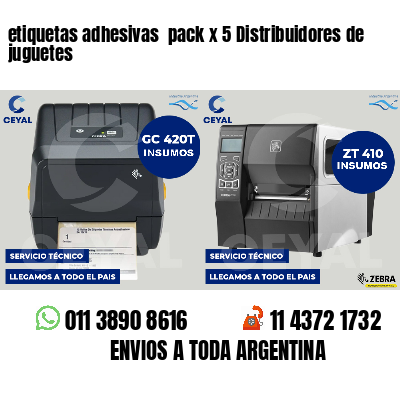 etiquetas adhesivas  pack x 5 Distribuidores de juguetes