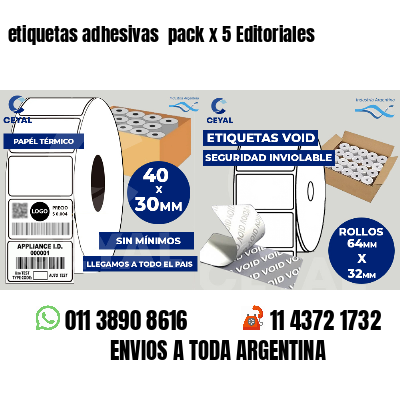 etiquetas adhesivas pack x 5 Editoriales