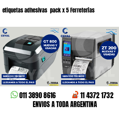 etiquetas adhesivas pack x 5 Ferreterías