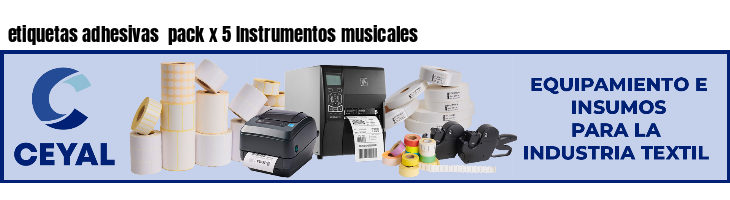 etiquetas adhesivas  pack x 5 Instrumentos musicales