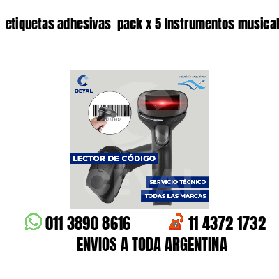 etiquetas adhesivas pack x 5 Instrumentos musicales
