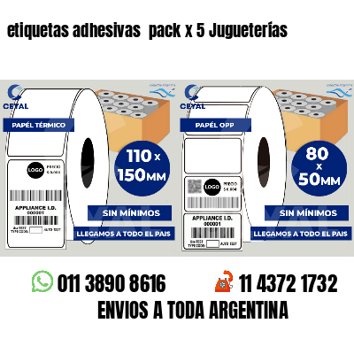 etiquetas adhesivas  pack x 5 Jugueterías