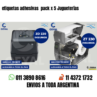 etiquetas adhesivas pack x 5 Jugueterías