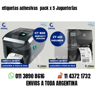 etiquetas adhesivas  pack x 5 Jugueterías