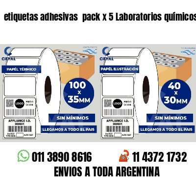 etiquetas adhesivas  pack x 5 Laboratorios químicos