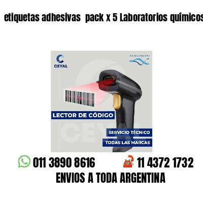 etiquetas adhesivas  pack x 5 Laboratorios químicos