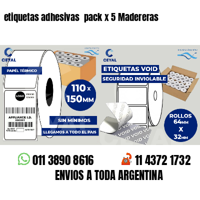 etiquetas adhesivas  pack x 5 Madereras