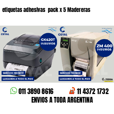 etiquetas adhesivas pack x 5 Madereras
