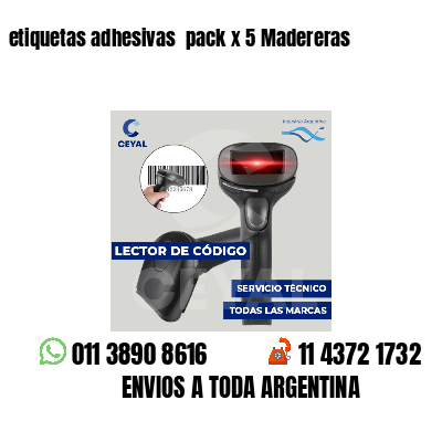 etiquetas adhesivas  pack x 5 Madereras