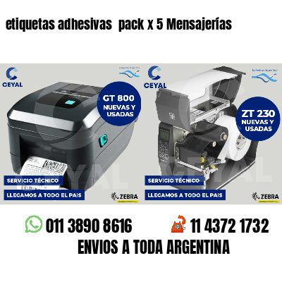 etiquetas adhesivas pack x 5 Mensajerías