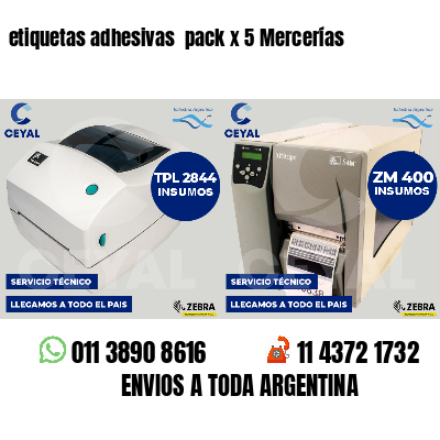 etiquetas adhesivas  pack x 5 Mercerías