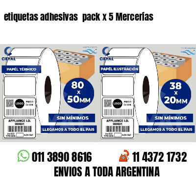 etiquetas adhesivas pack x 5 Mercerías