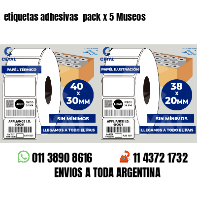 etiquetas adhesivas  pack x 5 Museos