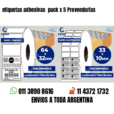 etiquetas adhesivas  pack x 5 Proveedurías