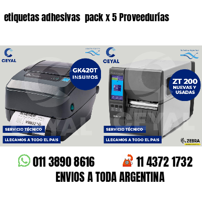 etiquetas adhesivas  pack x 5 Proveedurías