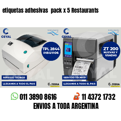 etiquetas adhesivas pack x 5 Restaurants