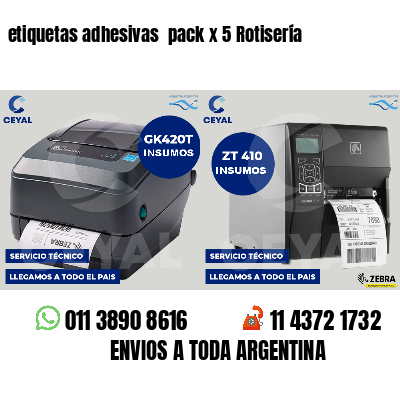 etiquetas adhesivas pack x 5 Rotisería