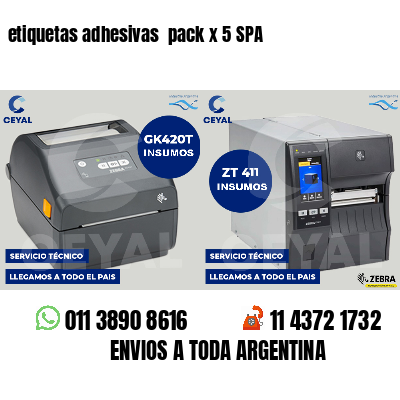 etiquetas adhesivas pack x 5 SPA