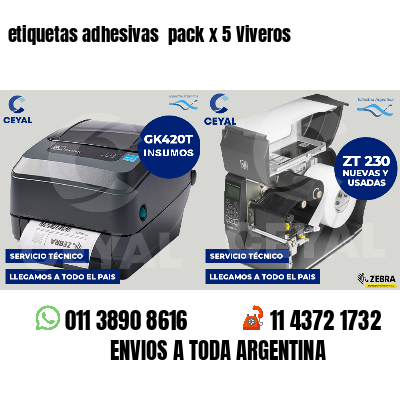 etiquetas adhesivas pack x 5 Viveros
