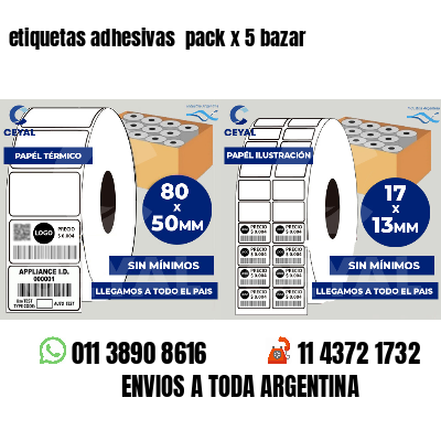 etiquetas adhesivas pack x 5 bazar