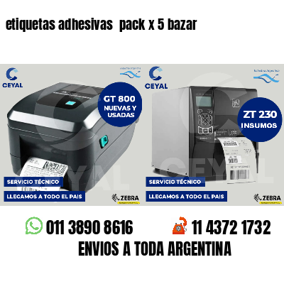 etiquetas adhesivas pack x 5 bazar