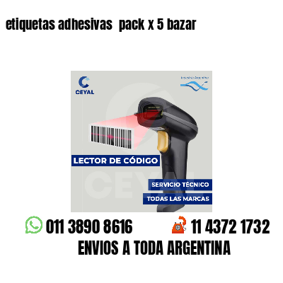 etiquetas adhesivas pack x 5 bazar
