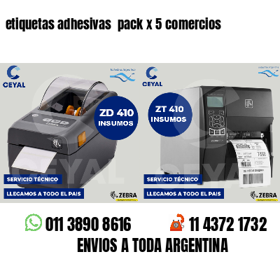 etiquetas adhesivas pack x 5 comercios