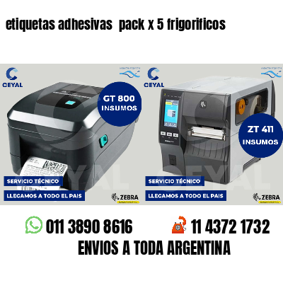 etiquetas adhesivas pack x 5 frigorificos