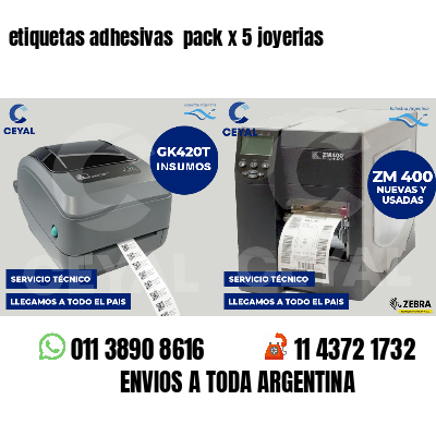 etiquetas adhesivas pack x 5 joyerias