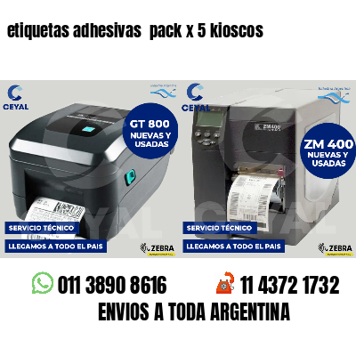 etiquetas adhesivas pack x 5 kioscos