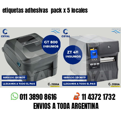 etiquetas adhesivas pack x 5 locales