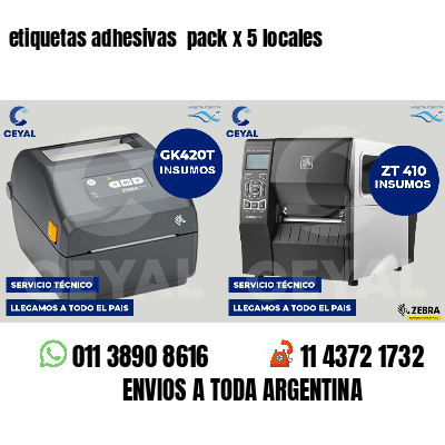 etiquetas adhesivas pack x 5 locales