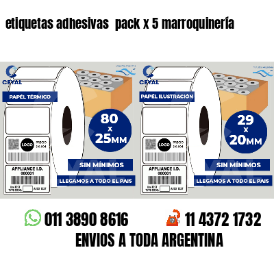 etiquetas adhesivas pack x 5 marroquinería