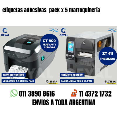 etiquetas adhesivas  pack x 5 marroquinería