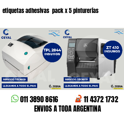 etiquetas adhesivas pack x 5 pinturerías