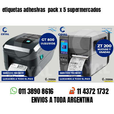 etiquetas adhesivas pack x 5 supermercados