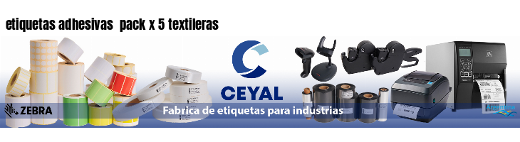 etiquetas adhesivas  pack x 5 textileras