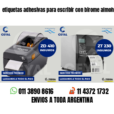 etiquetas adhesivas para escribir con birome almohadas