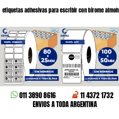 etiquetas adhesivas para escribir con birome almohadas