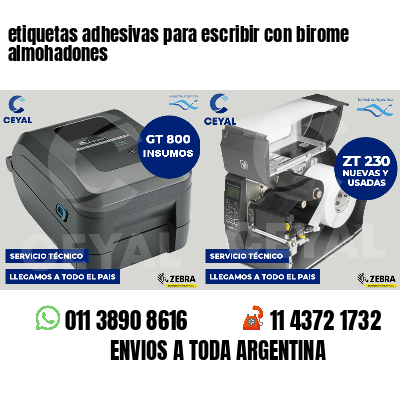 etiquetas adhesivas para escribir con birome almohadones