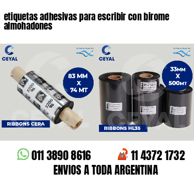 etiquetas adhesivas para escribir con birome almohadones