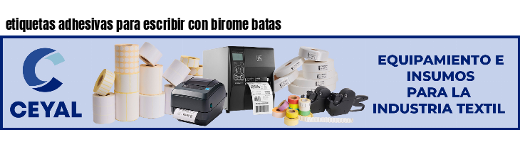 etiquetas adhesivas para escribir con birome batas