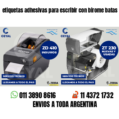 etiquetas adhesivas para escribir con birome batas