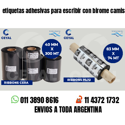 etiquetas adhesivas para escribir con birome camisas