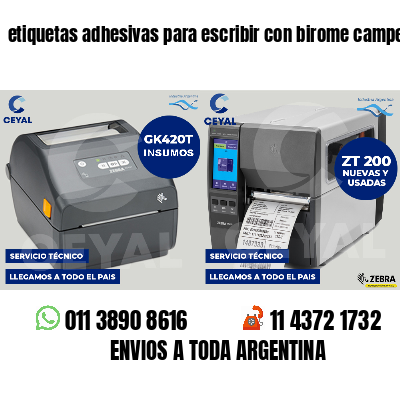 etiquetas adhesivas para escribir con birome camperas