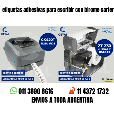 etiquetas adhesivas para escribir con birome carteras